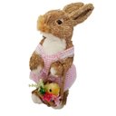Ver imagem 1 de Coelha em Palha Natural com Vestido Rosa 37cm