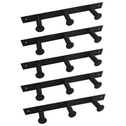 Kit 5 Cabideiros de Parede 3 Ganchos Multiusos Preto Provador Loja Roupas Bolsas Duler - 1