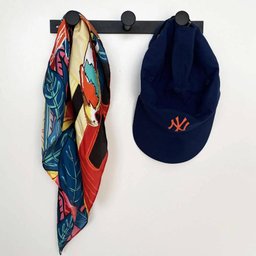 Kit 5 Cabideiros de Parede 3 Ganchos Multiusos Preto Provador Loja Roupas Bolsas Duler - 2