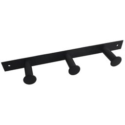 Kit 5 Cabideiros de Parede 3 Ganchos Multiusos Preto Provador Loja Roupas Bolsas Duler - 5