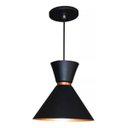 Ver imagem 1 de Pendente Luminária Cone Berlin Preto com Cobre