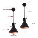 Ver imagem 2 de Pendente Luminária Cone Berlin Preto com Cobre