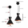 Pendente Luminária Cone Berlin Preto com Cobre - 2
