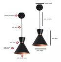 Ver imagem 2 de Pendente Luminária Cone Berlin Preto com Cobre