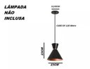 Ver imagem 4 de Pendente Luminária Cone Berlin Preto com Cobre
