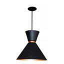 Ver imagem 3 de Pendente Luminária Cone Berlin Preto com Cobre