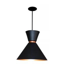 Pendente Luminária Cone Berlin Preto com Cobre - 3