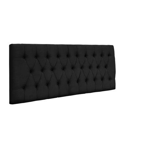 Painel Imperatriz 138 cm com Capitonê Suede Preto