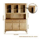 Ver imagem 4 de Armário De Cozinha Rústico Madeira Maciça Portas Em Vidro Mel Shop JM