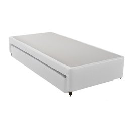 Cama Box Bau Solteiro com Auxiliar Semi Ortopedica Corino 78x188:branco - 2