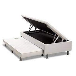 Cama Box Bau Solteiro com Auxiliar Semi Ortopedica Corino 78x188:branco - 7