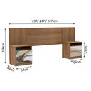 Ver imagem 3 de Cabeceira Extensível Madesa com 2 Mesas Laterais com Espelho - Rustic