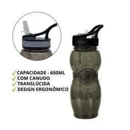 Garrafa Plástico 650ml com Canudo Squeeze - Art Sport - Panami - 7