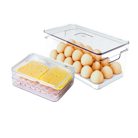 Kit Organizador de Geladeira Porta Ovos 36 e Porta Frios Duplo