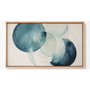 Ver imagem 2 de Quadro Decorativo N°119 105x60cm - Panorâmico Abstrato - Aquarela Azul - Madeira Clara - Rollflex