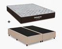 Ver imagem 1 de Cama Box Base Casal Bipartido Bege Colchão Fit D33 Espuma 138x188 - Ortobom