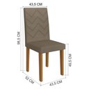 Ver imagem 2 de Kit 2 Cadeiras de Jantar Estofadas 43,5cm Multimóveis Cr50215 Cacau