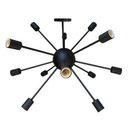 Luminária Pendente Sputnik Átomo 80Cm Preto 12 Lâmpadas - 1