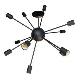 Luminária Pendente Sputnik Átomo 80Cm Preto 12 Lâmpadas - 2