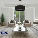 Ver imagem 5 de Pendente Lustre Redondo Madeira 80cm Preto