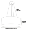 Ver imagem 6 de Pendente Lustre Redondo Madeira 80cm Preto