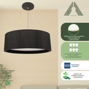 Ver imagem 4 de Pendente Lustre Redondo Madeira 80cm Preto