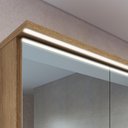 Ver imagem 6 de Conjunto Banheiro Gabinete com Cuba/Espelheira/Armários/LED 96cm Multimóveis Crpro-CON032 Mel/