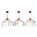 Ver imagem 1 de Kit 3 Lustres Aramado Onion Ø42x25cm Cobre Retrô Md8026