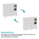 Ver imagem 5 de Cômoda Infantil Uli New 1 Porta e 4 Gavetas Branco Brilho - Móveis Peroba