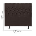 Ver imagem 2 de Cabeceira Estofada Istambul Capitonê 195cm King Size Box Quarto Corino Marrom - Gat Magazine