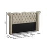 Cabeceira Cama Box Estofada Madeira Luxo Queen Size Lunna:bege - 3