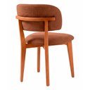 Ver imagem 2 de Cadeira de Jantar Lina Tricô Terracota Madeira Mel - Ooca Móveis