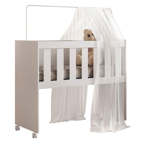 Mini Berço Multifuncional Rubi com Colchão Branco Acetinado - Tigus Baby