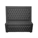 Ver imagem 1 de Kit Cabeceira de Cama Box e Calçadeira Baú Retro Capitonê Botão Encapados King 195 Cm Suede