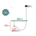 Ver imagem 7 de Pendente Bella Iluminação Mob Bola Dourado 1 Lâmpada 80cm