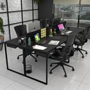 Ver imagem 3 de Estação de Trabalho Mesa Industrial 4 Lugares C Gav Netmobil - Preto