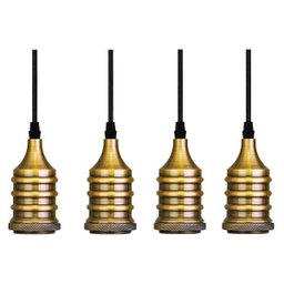 Kit 4 Pendente Fio Soquete Industrial Retro Dourado 1M Alu96 - 1
