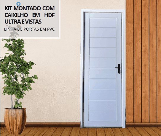 Porta Interna Pvc Montada Branca 80x210 Esquerda - 2