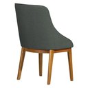 Ver imagem 5 de Kit 4 Cadeiras de Jantar Estofada Elisa Anatômica Linho Chumbo Base Madeira Maciça Mel