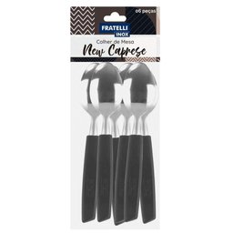 Jogo 12 Colheres de Mesa New Caprese Preto Fratelli Inox - 2