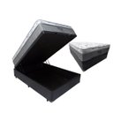 Ver imagem 2 de Cama Base Box Casal com Baú + Colchão Casal Molas Ensacadas Palermo Light 138x188x32 - Preto