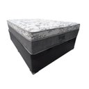 Ver imagem 1 de Cama Base Box Casal com Baú + Colchão Casal Molas Ensacadas Palermo Light 138x188x32 - Preto