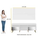 Ver imagem 7 de Rack com Painel Retrô com Espelho para TV até 65" Multimóveis Flórida FG3138 Branco/Natural