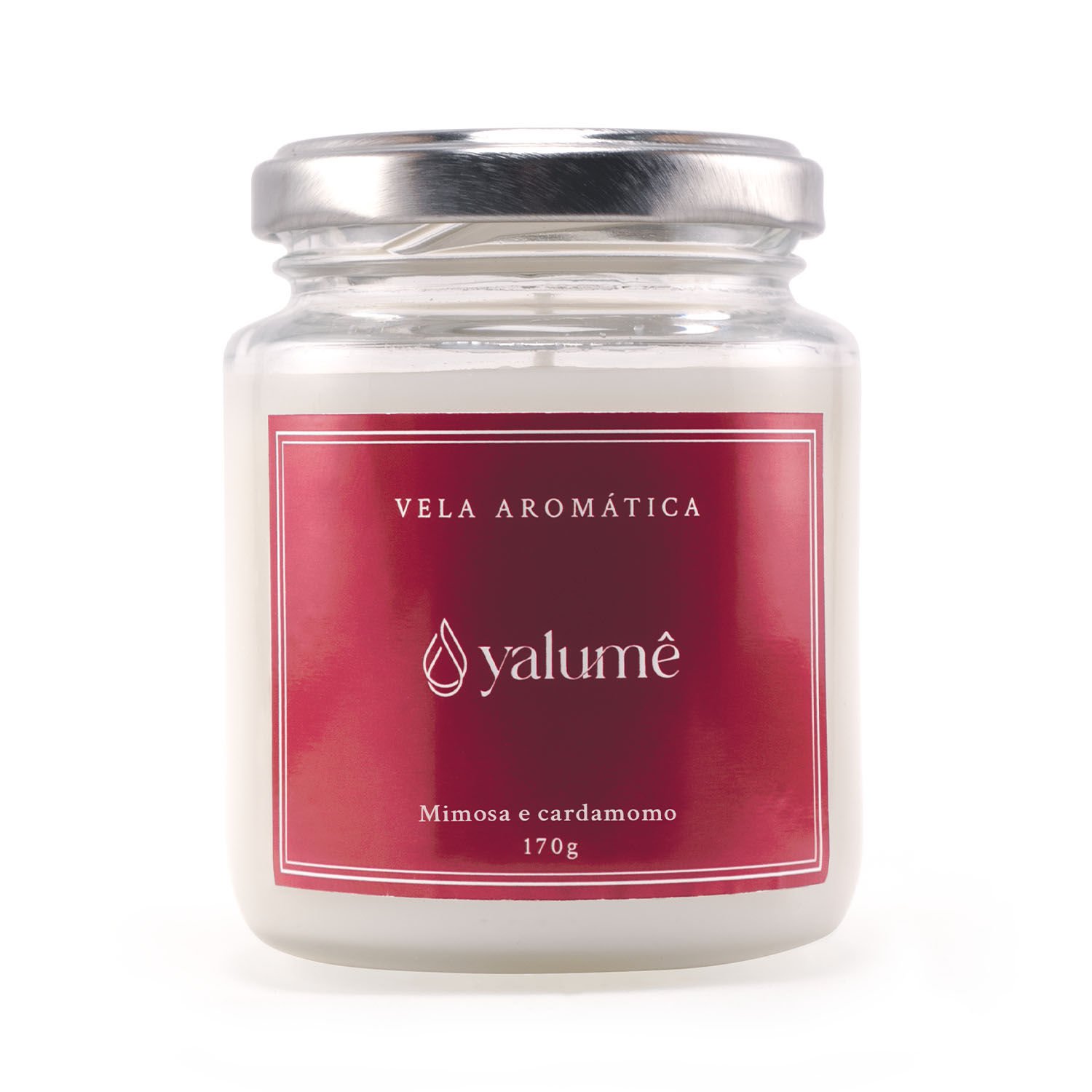 Vela Aromática Mimosa e Cardamomo 35 Horas (170g) - Yalumê - Vela Perfumada sem Parafina