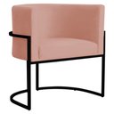 Ver imagem 1 de Poltrona Decorativa Sala de Estar Luana Base Preta Veludo Rosa - Montanaris Decor Md Montanaris Deco