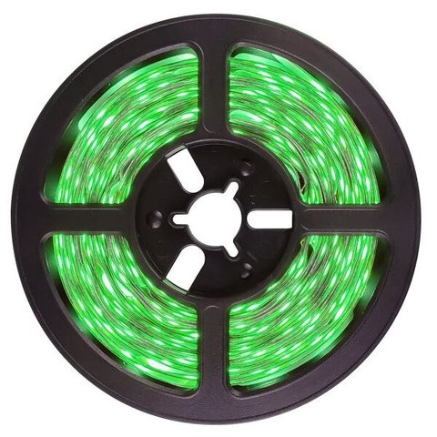 Fita LED 5050 Verde 300 Leds 5 Metros 12V IP65 Dupla Face