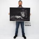 Ver imagem 2 de Quadro Decorativo em Canvas Leão Preto e Branco - Chassi - 90 x 60cm