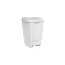 Ver imagem 1 de Lixeira Plástica Retangular Pedal 20 Litros Branca Jaguar