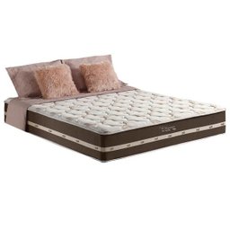 Cama Casal Box Baú + Colchão de Molas Superlastic Classic- Anjos 138x188x22 - Marrom - 2