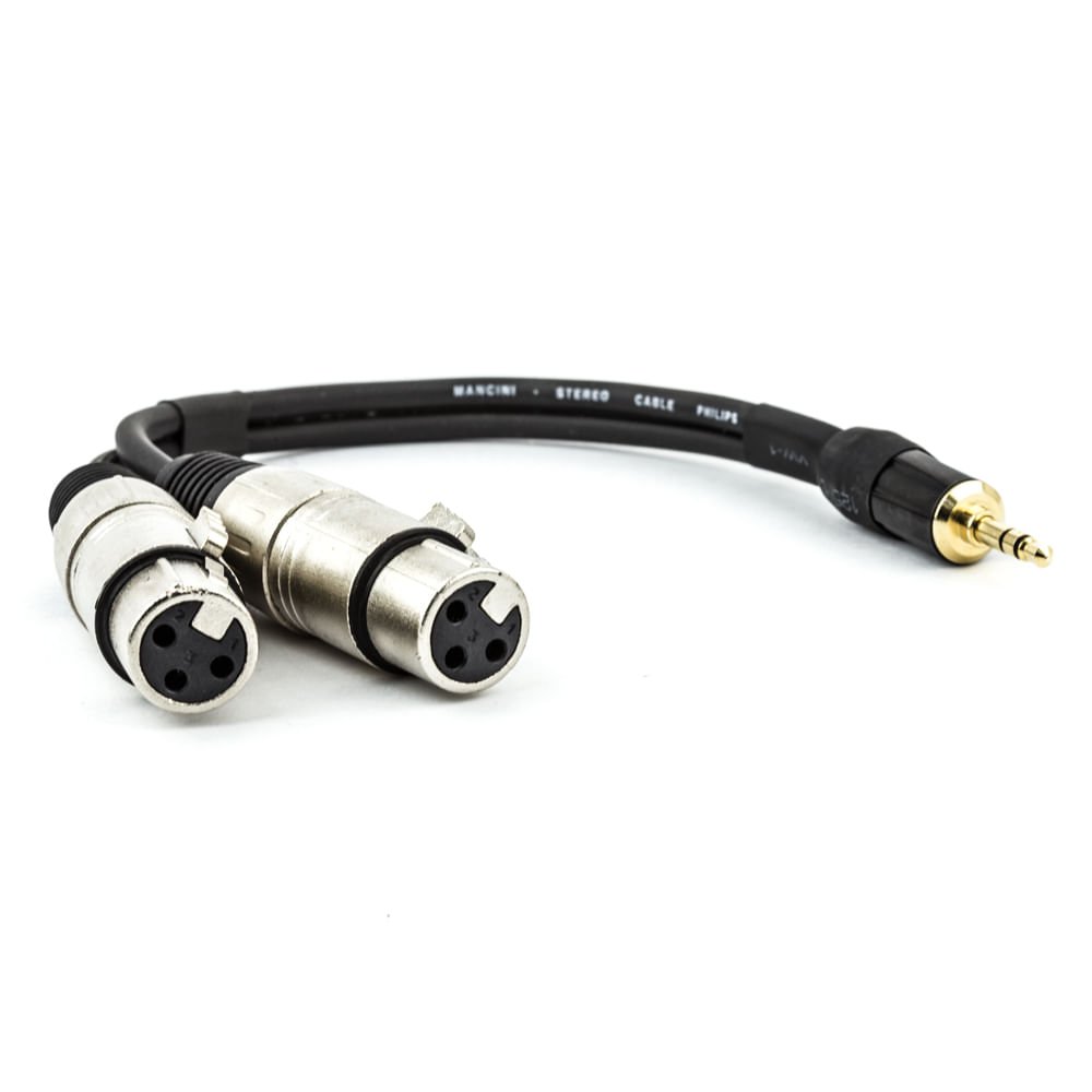 Cabo P2 Estereo para 2 Xlr Macho - 3 Metros